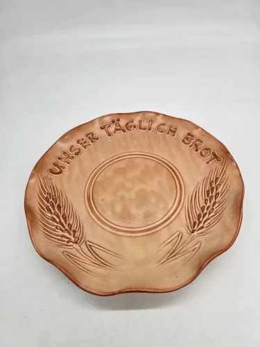 Ceramiczny talerz Dekoracyjny „Unser täglich Brot” motyw kłosów