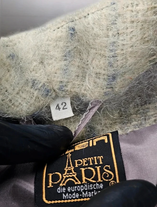 Ekskluzywny płaszcz wełniany z alpaki  Petit Paris, rozmiar 42