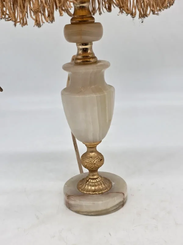 Lampa stołowa vintage z frędzlami 55 cm klosz do renowacji