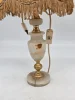 Lampa stołowa vintage z frędzlami 55 cm klosz do renowacji
