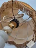 Lampa stołowa vintage z frędzlami 55 cm klosz do renowacji
