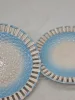 Para ażurowych talerzyków Arzberg 18 cm błękit biel vintage
