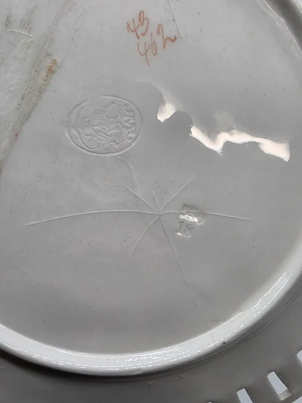 Para ażurowych talerzyków Arzberg 18 cm błękit biel vintage