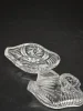 Szklany pojemnik łabędź maselnica bomboniera szkło vintage 10 cm