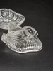 Szklany pojemnik łabędź maselnica bomboniera szkło vintage 10 cm