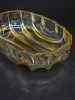 Żółta szklana patera owalna vintage 22 cm