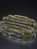 Żółta szklana patera owalna vintage 22 cm
