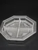 Szklana patera dzielona kabaret Art Deco grube szkło 24 cm