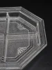 Szklana patera dzielona kabaret Art Deco grube szkło 24 cm
