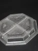 Szklana patera dzielona kabaret Art Deco grube szkło 24 cm