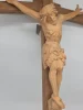 Duży drewniany krzyż rzeźba Chrystusa rękodzieło ludowe 72 cm