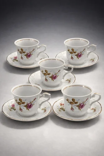 Serwis kawowy Wawel porcelana róże komplet dla 5 osób 10 elementów