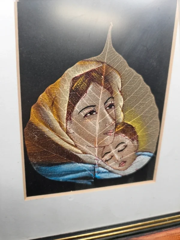 Obrazek na liściu Matka i Dziecko, 22×27 cm