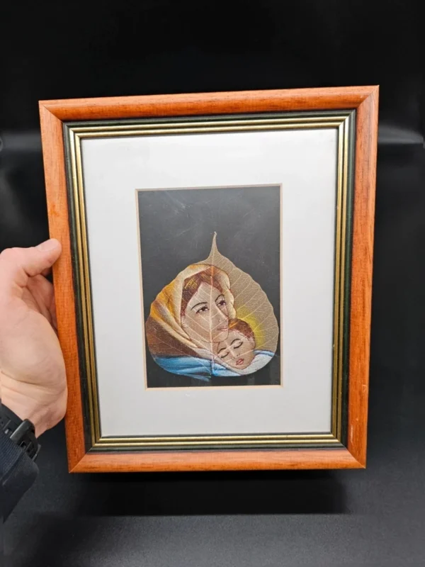 Obrazek na liściu Matka i Dziecko, 22×27 cm