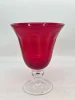 Rubinowy wazon kielich szkło dmuchane artystyczne vintage 29 cm