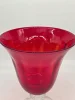 Rubinowy wazon kielich szkło dmuchane artystyczne vintage 29 cm
