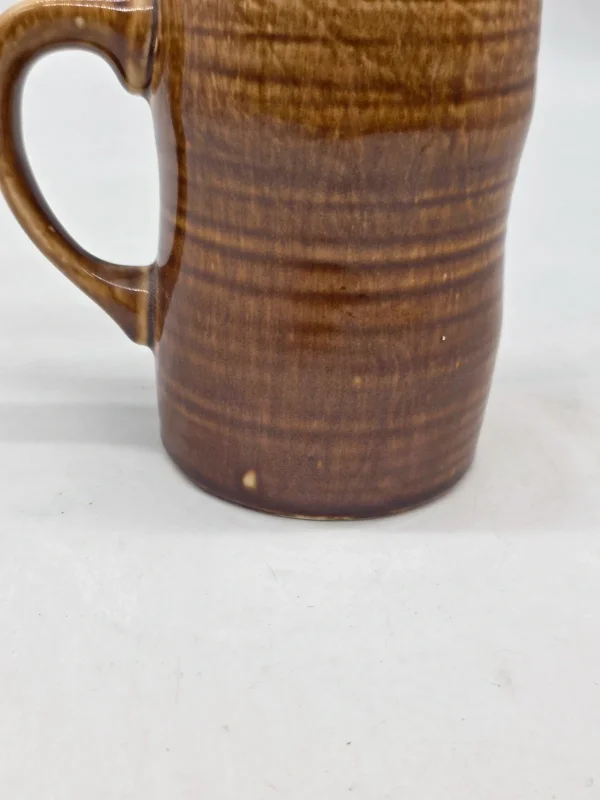 Niemiecki kufel ceramiczny vintage studio pottery brązowy 15 cm
