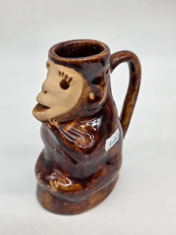Dzbanek ceramiczny małpka figurka folk handmade vintage 24 cm 1l