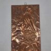 Relief ścienny z kobiecym aktem w kolorze miedzi, 15 × 28 cm