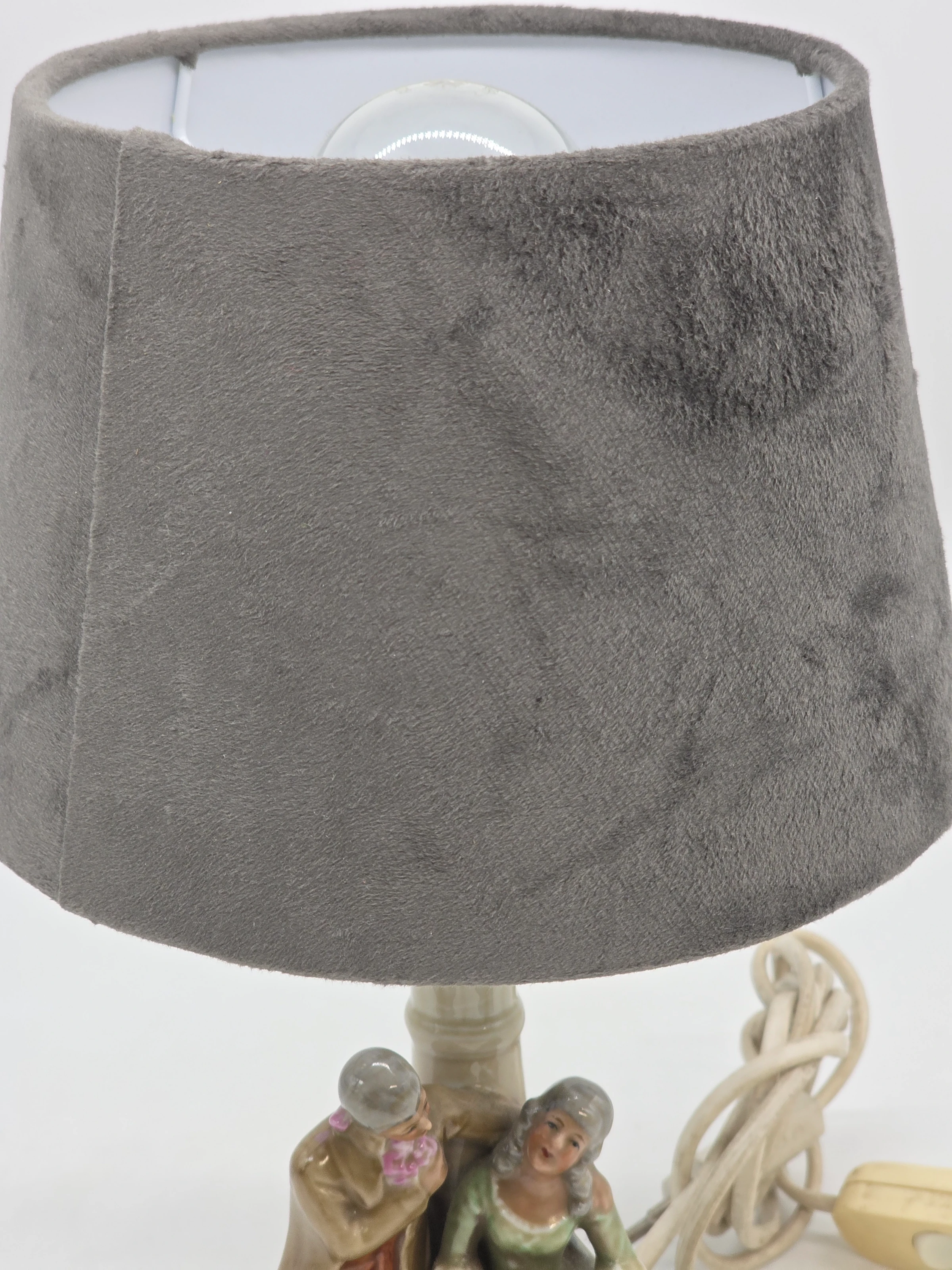 Lampa figuralna Gräfenthal Thüringen – porcelanowa para