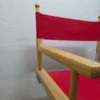 Krzesło reżyserskie składane drewniane z czerwonym płótnem