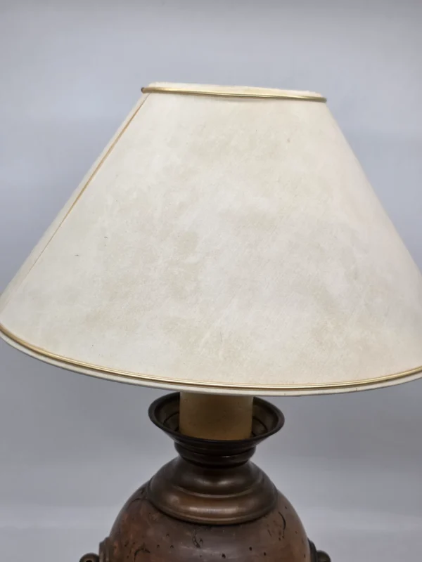 Flamandzka lampa stołowa retro drewno i metal faux drip candle 60 cm