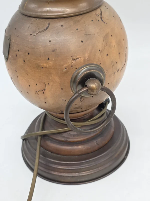Flamandzka lampa stołowa retro drewno i metal faux drip candle 60 cm