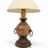 Flamandzka lampa stołowa retro drewno i metal faux drip candle 60 cm
