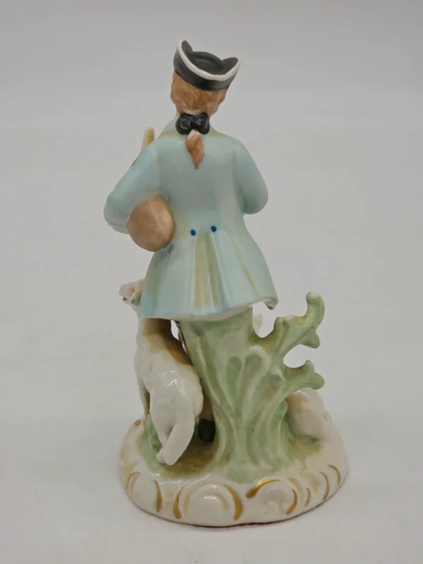 Porcelanowa figurka dudziarz z owcami styl rokoko Capodimonte
