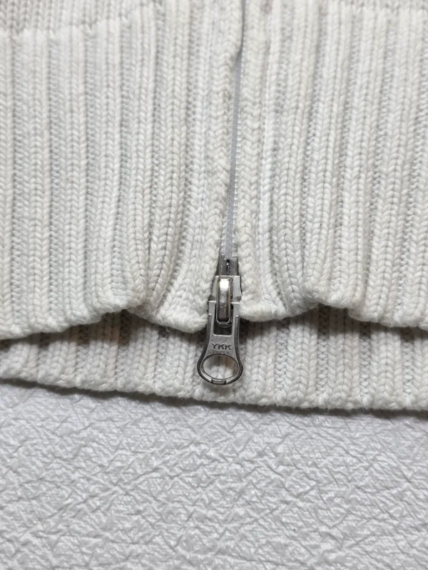 Sweter damski Bogner Fire+Ice biały zapinany 100% bawełna zielone romby