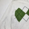 Sweter damski Bogner Fire+Ice biały zapinany 100% bawełna zielone romby