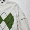 Sweter damski Bogner Fire+Ice biały zapinany 100% bawełna zielone romby