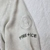 Sweter damski Bogner Fire+Ice biały zapinany 100% bawełna zielone romby