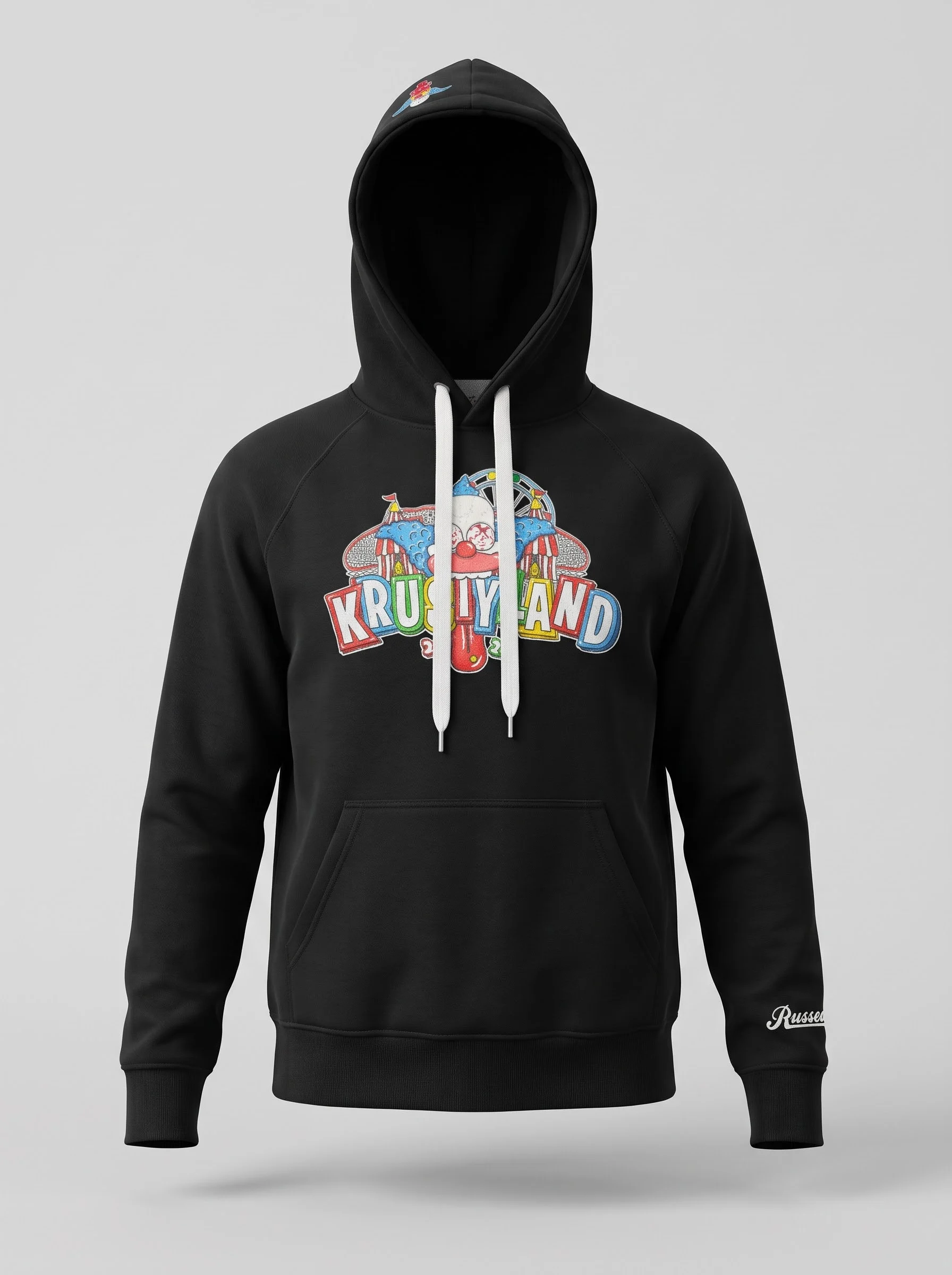 Bluza z kapturem Russedress Krustyland 2023 – czarna, norweska, motyw klauna