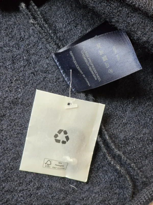 Kardigan płaszcz damski Paul Costelloe 100% wełna granatowy S EU 36
